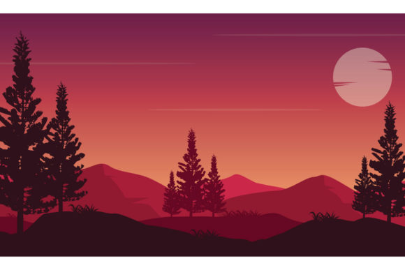 Download Scenery of Silhouette Mountains - Silhouette Collection