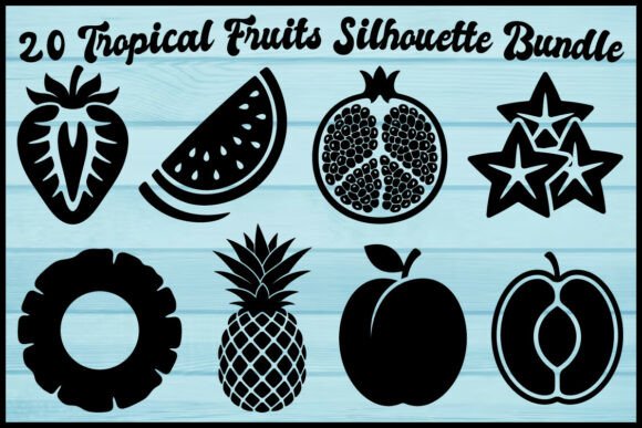 Download 20 Tropical Fruits Silhouette Bundle - Silhouette Collection