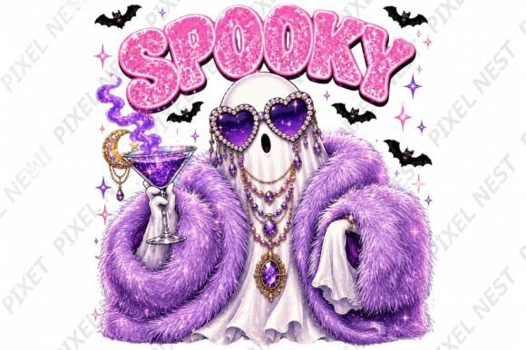Download Spooky Glam Ghost PNG Design - Spooky Collection