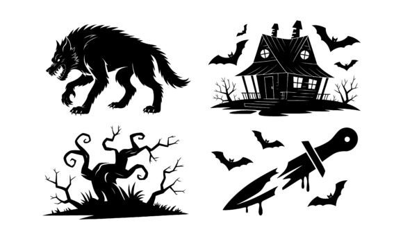 Download Halloween Spooky Silhouettes Vector - Silhouette Collection