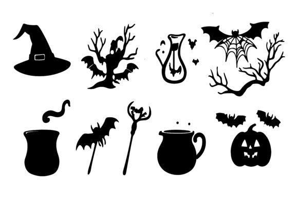 Download Spooky Silhouette Vector Element Set - Silhouette Collection