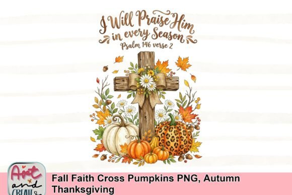 Download Fall Faith Cross Pumpkins PNG, Autumn Thanksgiving - Premium Bundle
