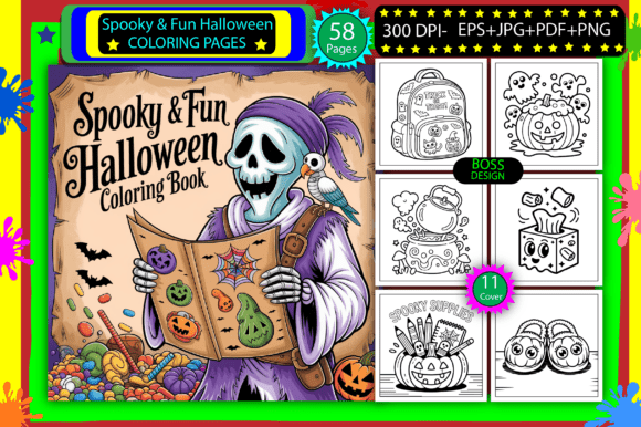 Download Spooky &amp; Fun Halloween Coloring Pages - Spooky Collection