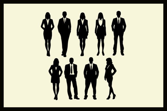 Download Corporate Man Woman Silhouette Clipart - Silhouette Collection