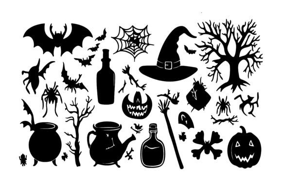 Download Spooky Silhouette Vector Element Set - Silhouette Collection