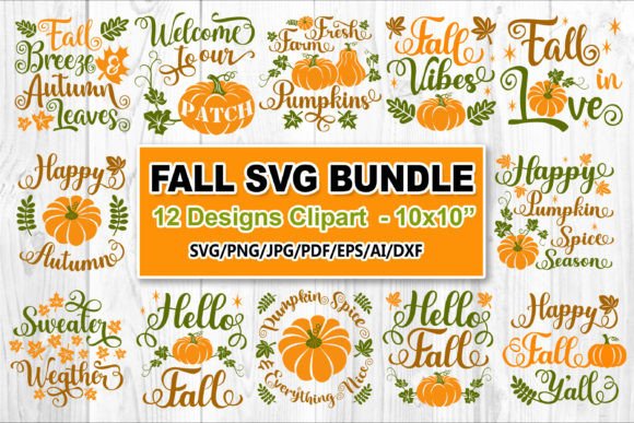 Download Fall Vibes Seasonal Decor SVG Bundle - Seasonal decor Collection