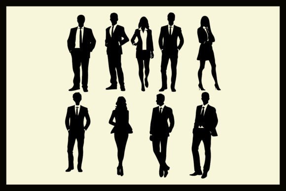 Download Corporate People Silhouettes Clipart - Silhouette Collection