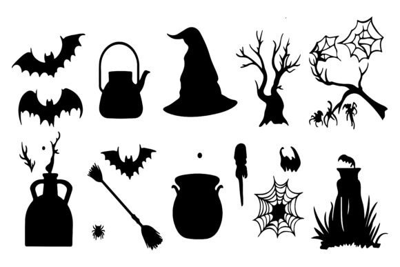 Download Spooky Silhouette Vector Element Set - Silhouette Collection